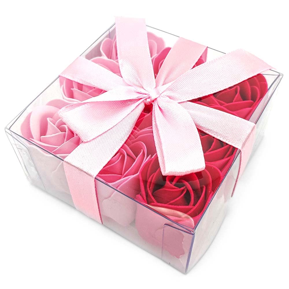 Pack 10 Cajas 9 Rosas De Jabón (rosa) - Flores Con Pétalos De Jabón Perfumados - Regalo Original Para Días Especiales_0