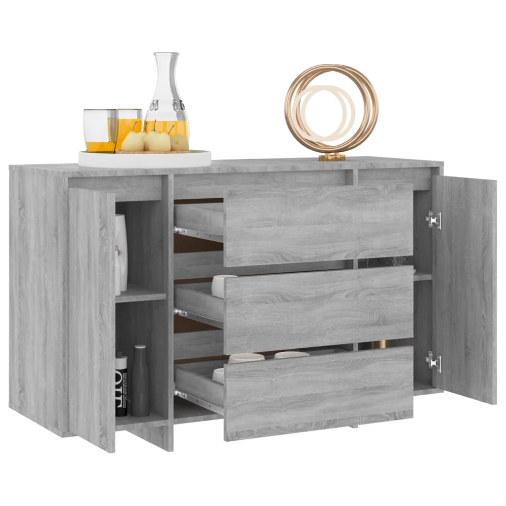 Aparador Con 3 Cajones Gris Sonoma 120x41x75 Cm / Vetonek_1