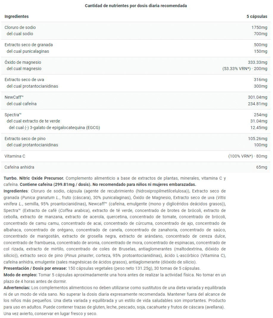 Turrbo - 150 Cápsulas - Pre Entreno - Big_5