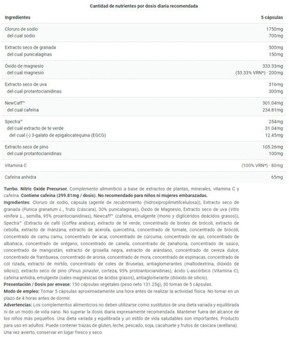 Turrbo - 150 Cápsulas - Pre Entreno - Big_5