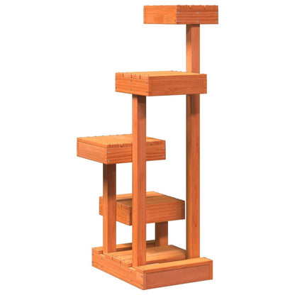 Vidaxl Árbol Para Gatos Madera Maciza Pino Marrón Cera 45,5x49x103 Cm_5
