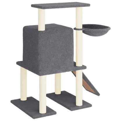 Vidaxl Rascador Para Gatos Con Postes De Sisal Gris Oscuro 96,5 Cm_4