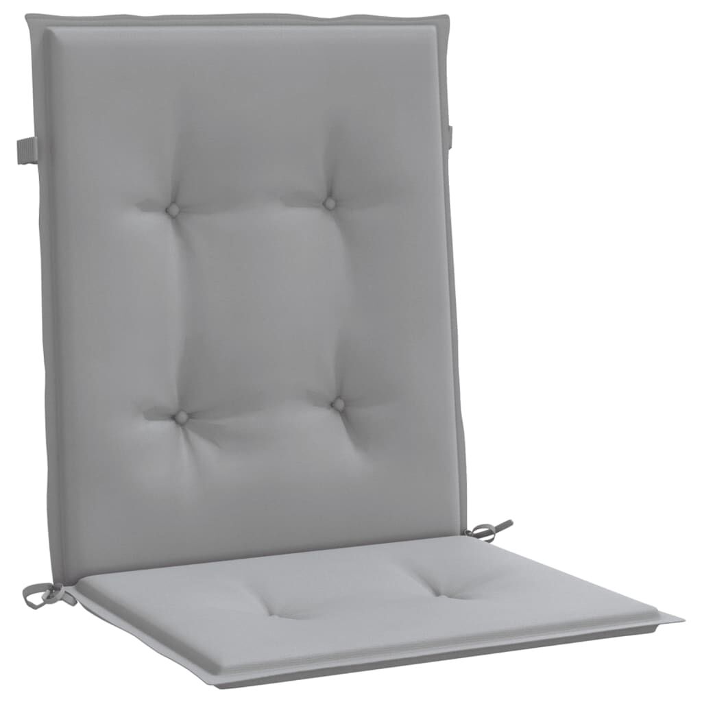 Vidaxl Cojín Silla Jardín Respaldo Bajo 2 Uds Tela Oxford Gris_3