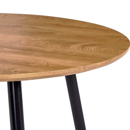 Mesa De Comedor Mdf Color Roble Y Negro 90x73,5 Cm_2