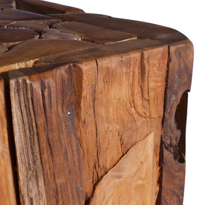 Mesa Auxiliar De Madera Maciza De Teca 30x30x80 Cm_1