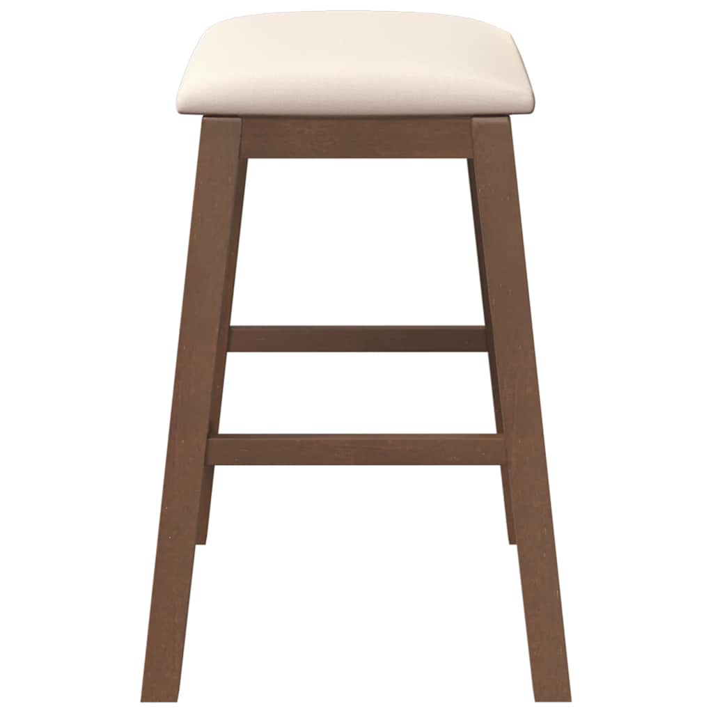 Sillas De Bar Con Cojines 2 Uds Madera Maciza Marrón Caucho_4