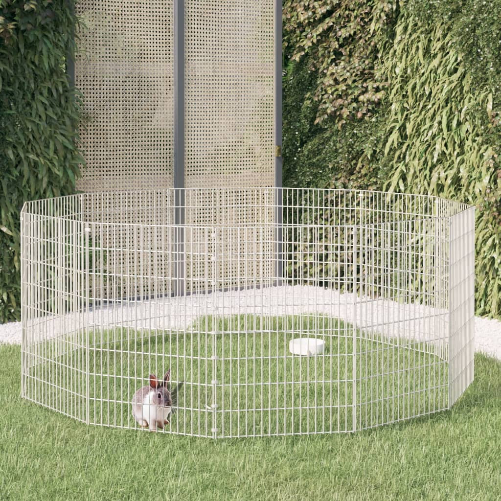 Vidaxl Recinto Animales Corral 12 Paneles Hierro Galvanizado 54x80 Cm_1