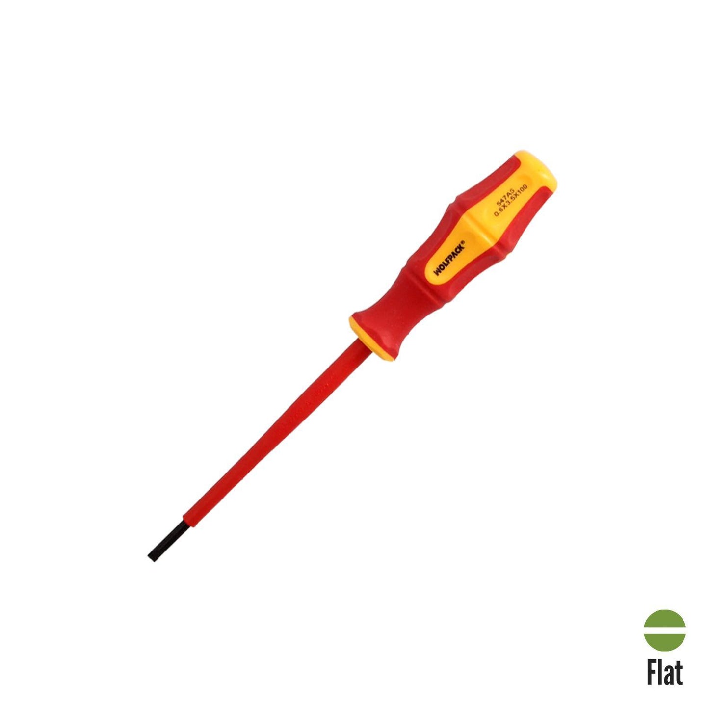 Destornillador Plano Aislado Certificado Vde 1.000 V. Medida 0,6x Ø 3,0 X 100 Mm. Destornillador Seguridad Electricista