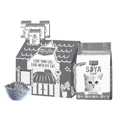 Pack 6 Kit Cat Arena Eco SoyaClump - Charcoal 7 L Arena para gatos