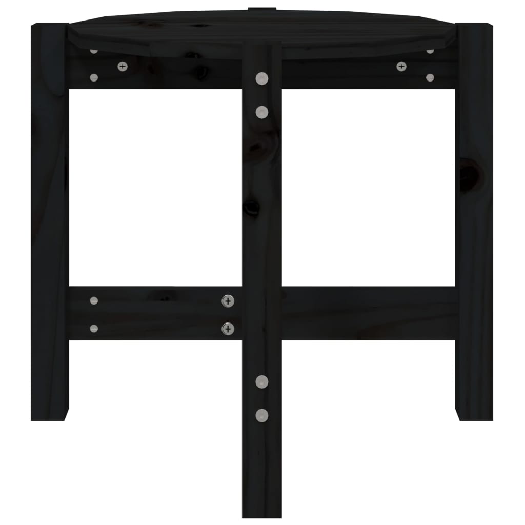 Mesa De Centro De Madera Maciza De Pino Negro Ø52,5x45 Cm_3