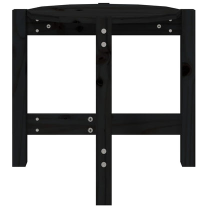 Mesa De Centro De Madera Maciza De Pino Negro Ø52,5x45 Cm_3