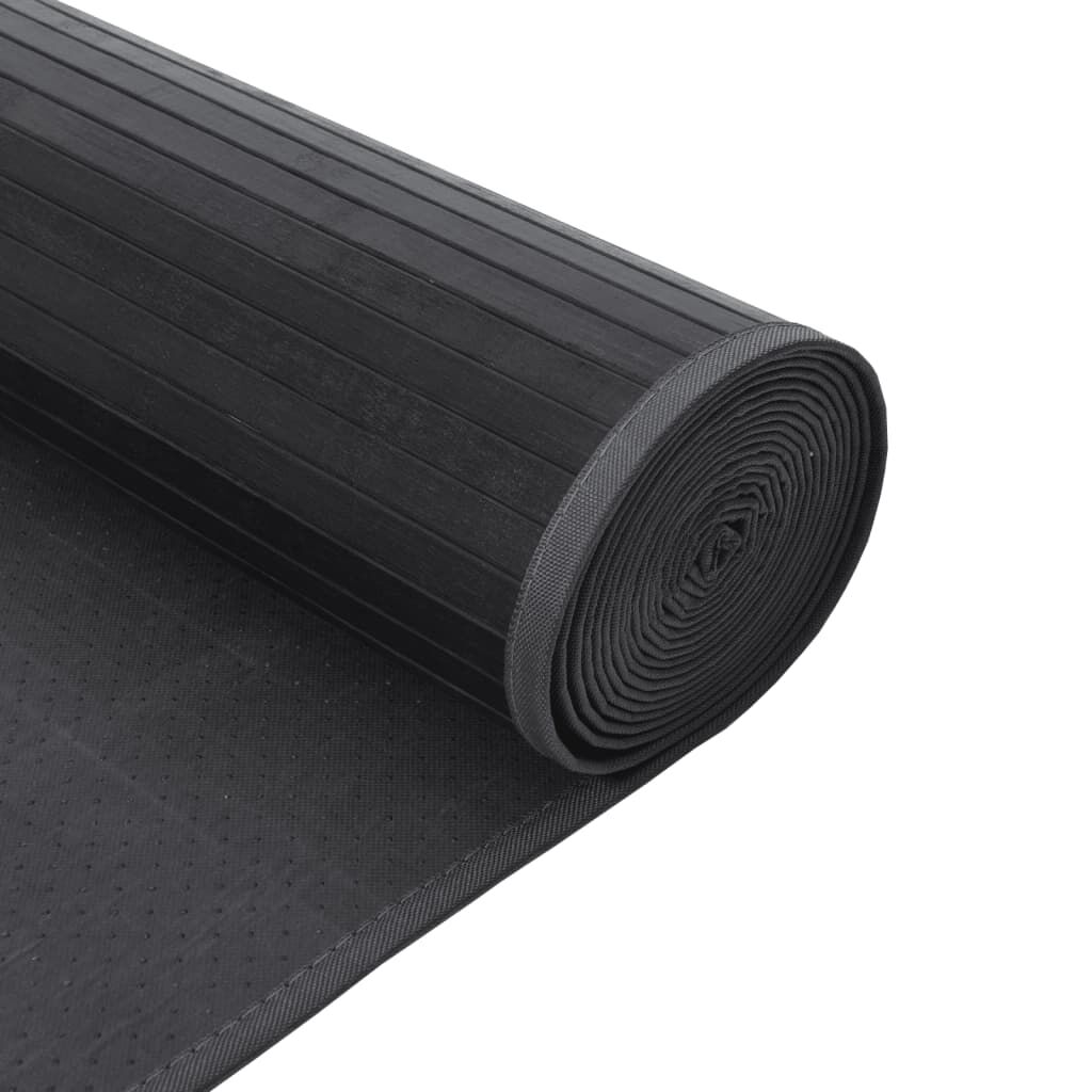 Vidaxl Alfombra Cuadrada Bambú Gris 100x100 Cm_4