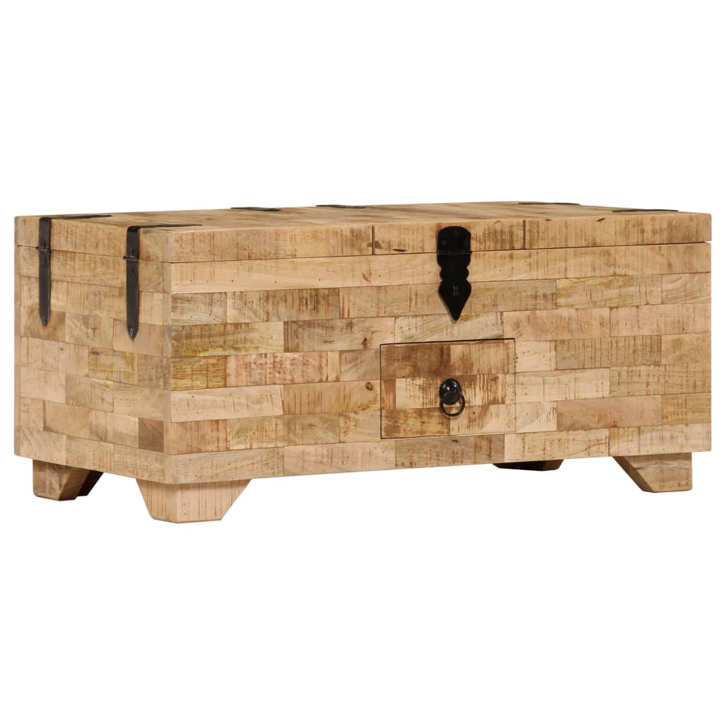 Mesa De Centro De Madera Maciza De Mango 80x40x35 Cm_1