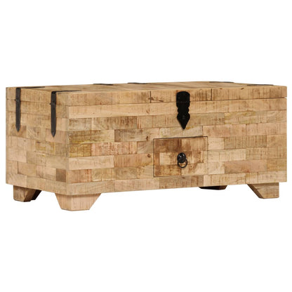 Mesa De Centro De Madera Maciza De Mango 80x40x35 Cm_1