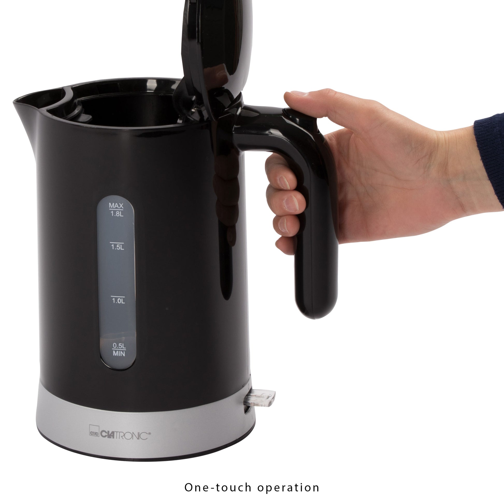 Hervidor Agua Eléctrico, 1,8 L, Sin Bpa, Resistencia Oculta, Inalámbrico, Apagado Automático Clatronic Wk 3452, 2200w