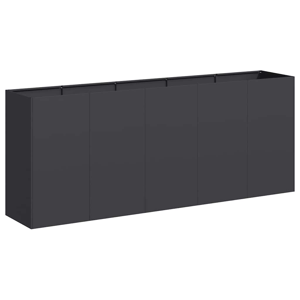 Jardinera De Acero Laminado En Frío Negro 200x40x80 Cm_0