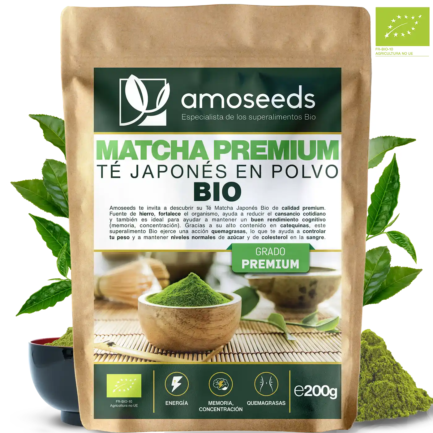 Té Matcha Japonés Premium Bio 200g_0