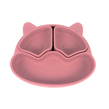 Plato Con Divisiones Extraíbles Y Forma De Perrito - Rosa Profundo._0