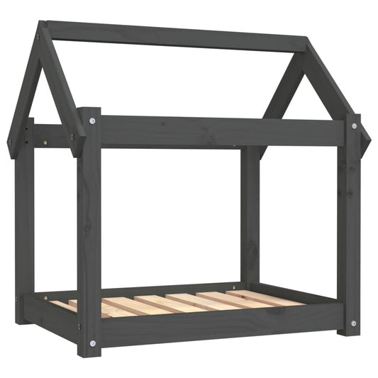 Vidaxl Cama Para Perros Madera Maciza De Pino Gris 71x55x70 Cm_0