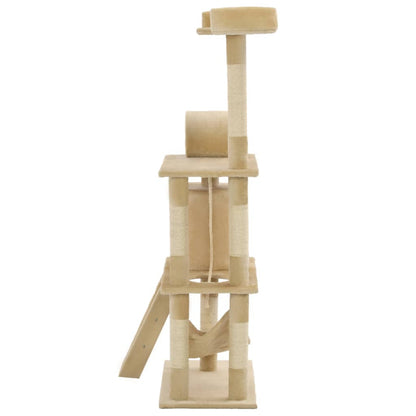 Vidaxl Rascador Para Gatos Con Poste De Sisal 140 Cm Beige_4