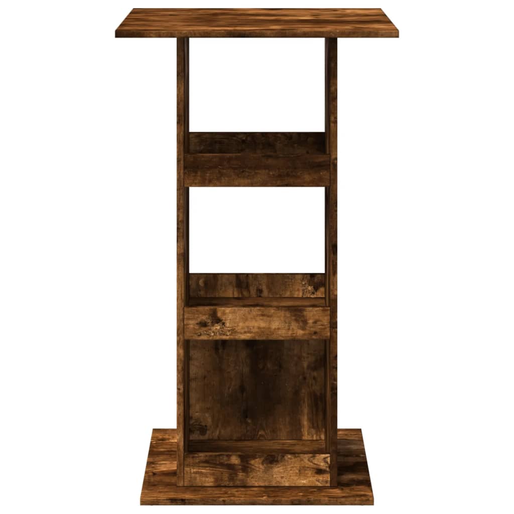 Mesa Alta Bar Con Almacenaje Madera Roble Ahumado 60x60x102 Cm_2