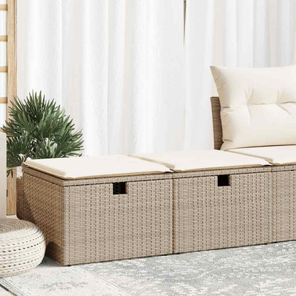 Set Sofás Jardín Y Cojines 2 Pzas Ratán Sintético Acacia Beige / Vetonek_1