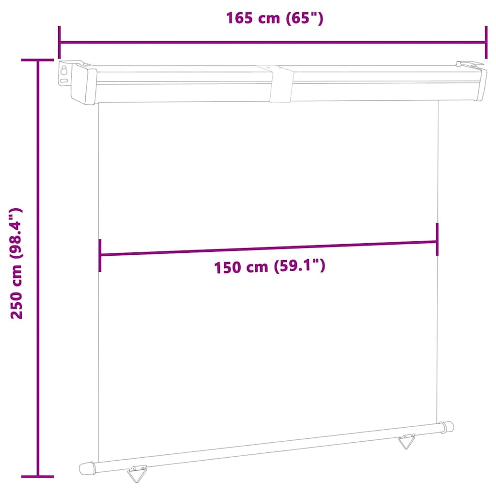 Vidaxl Toldo Lateral De Balcón Negro 165x250 Cm_2
