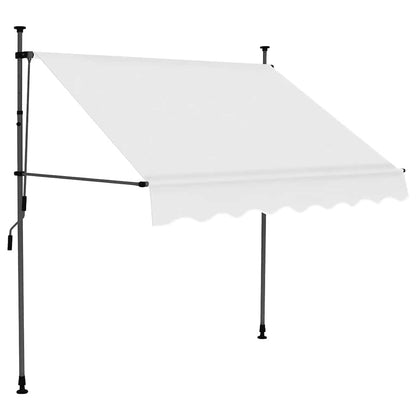 Toldo Manual Retráctil Con Led Crema 150 Cm_0