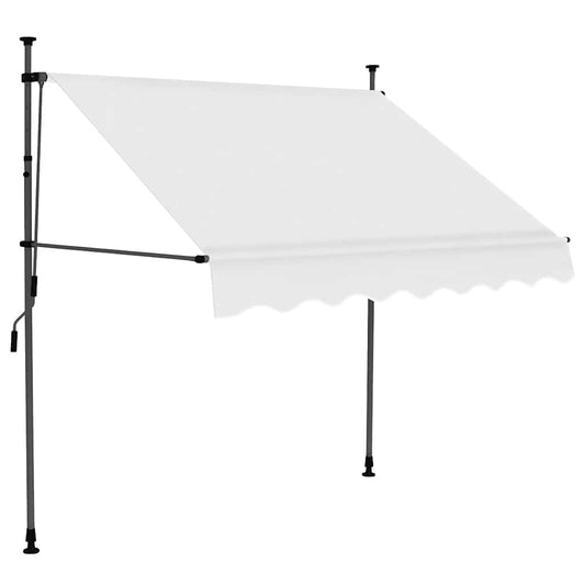 Toldo Manual Retráctil Con Led Crema 150 Cm_0