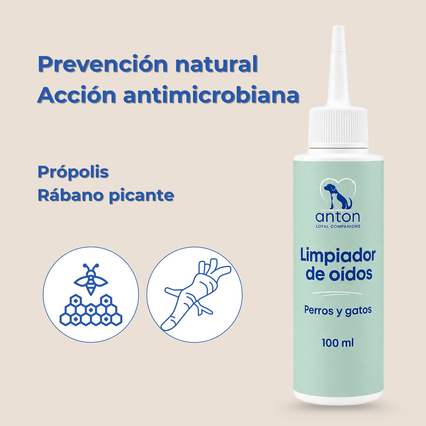 Limpiador natural para la higiene de oídos de perros y gatos – 100 ml_3