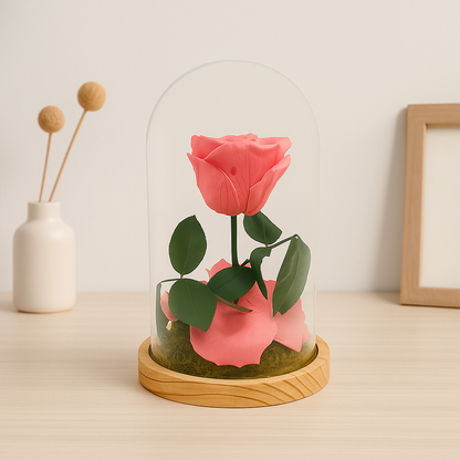 Mundo Eterno Rosa En Cúpula Rosa Vintage (dusty Pink) 12x20cm