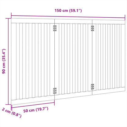 Vidaxl Puerta Para Perros Plegable De 3 Paneles, 150 Cm, Madera De Álamo_2