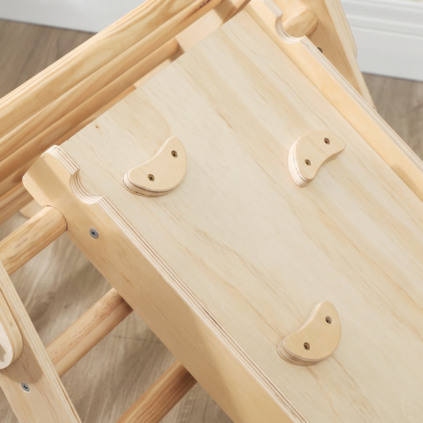 Aiyaplay Triángulo De Escalada De Madera 3 En 1 147x64,5x63 Cm Natural_4