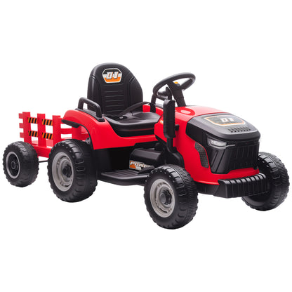 Aiyaplay Tractor Eléctrico Para Niños Con Remolque Desmontable Rojo_0