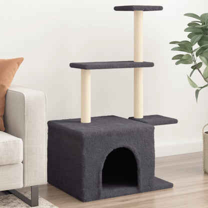 Vidaxl Rascador Para Gatos Con Postes De Sisal Gris Oscuro 110 Cm_1
