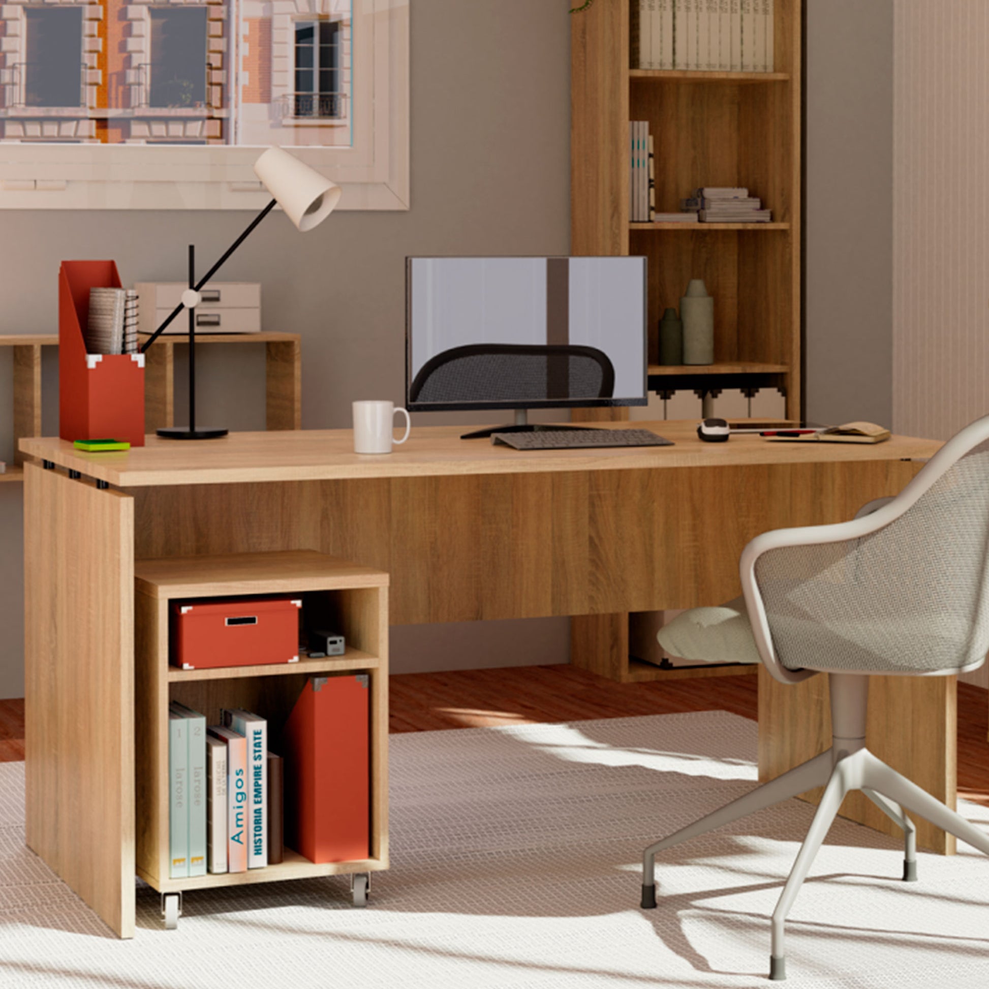 Escritorio, Mesa De Ordenador Oficina, Estudio 76 X 155 X 68 Cm, Despacho, Habitación, Desk, Briebe, Zenith, Madera_1