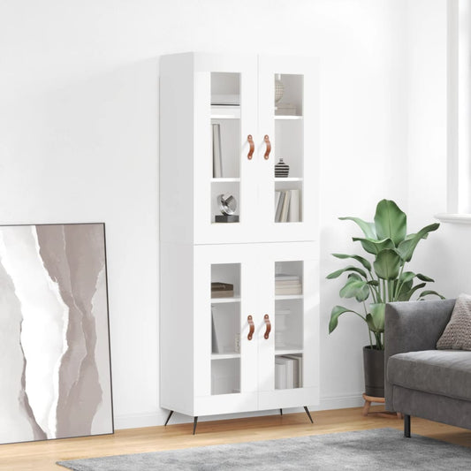 Aparador Alto Madera Contrachapada Blanco 69,5x34x180 Cm_0
