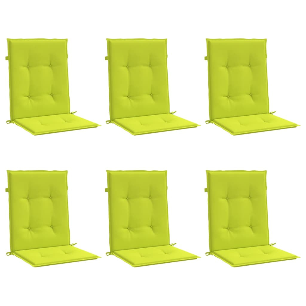 Vidaxl Cojín Silla Jardín Respaldo Bajo 6 Uds Tela Oxford Verde Claro_0