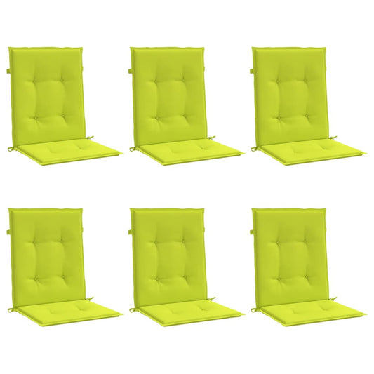 Vidaxl Cojín Silla Jardín Respaldo Bajo 6 Uds Tela Oxford Verde Claro_0