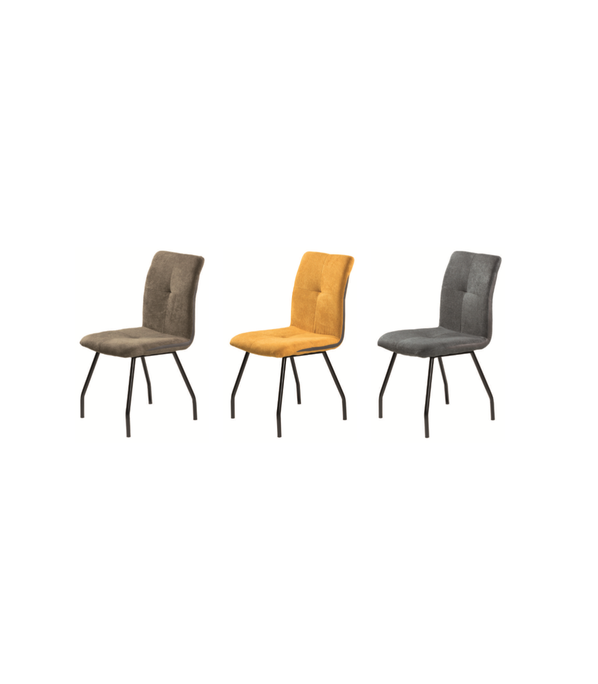 Silla Theo Estructura Metálica Tapizado En Tejido Color Marrón, 90 Cm(alto) 46 Cm(ancho) 54 Cm(largo)_1