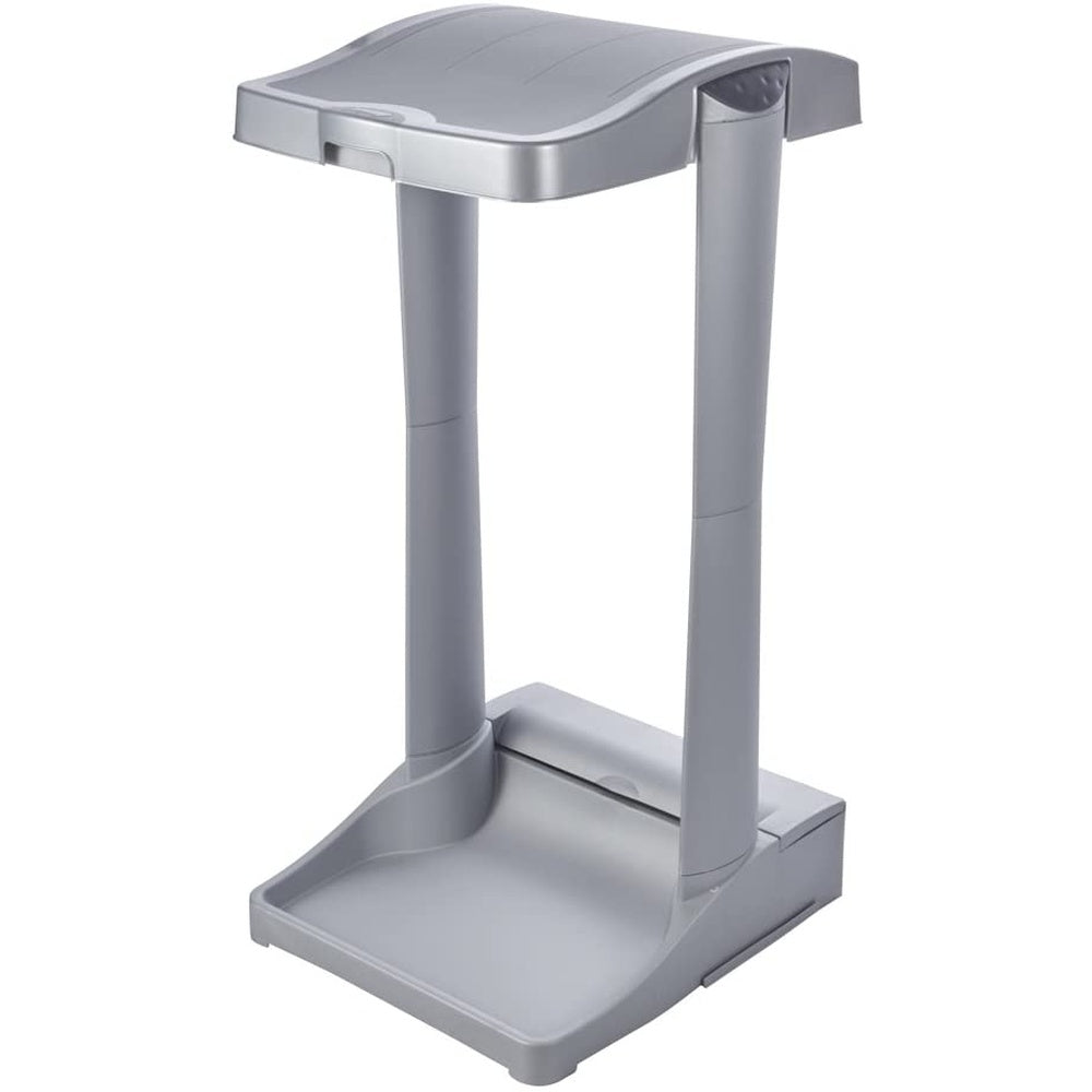 Papelera Vertical Soporte Para Bolsas De Basura Con Compartimento De Almacenaje, 60-120 L, Ole, Plateado_1