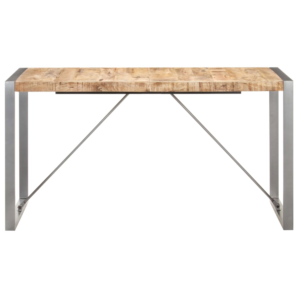 Mesa De Comedor Madera Maciza De Mango Rugosa 140x70x75 Cm_0