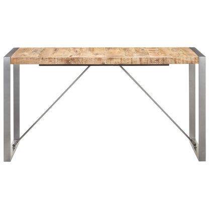 Mesa De Comedor Madera Maciza De Mango Rugosa 140x70x75 Cm_0