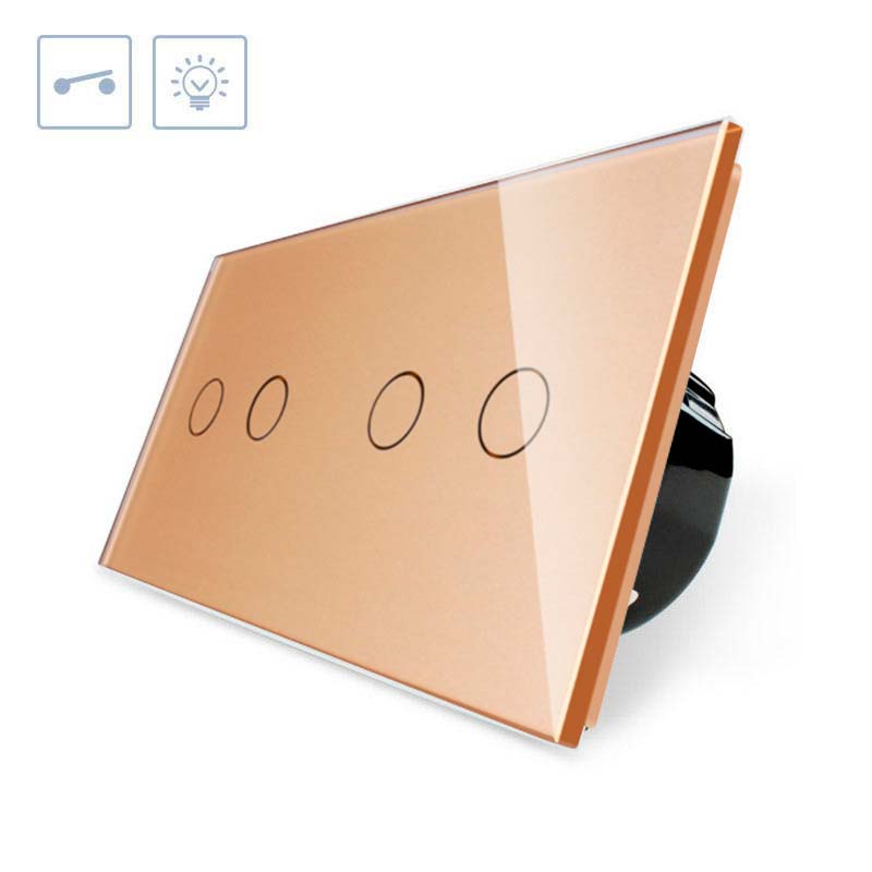 Interruptor Táctil, 4 Botones, Frontal Golden_1