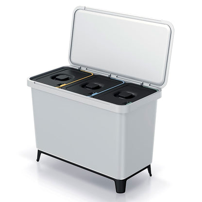Sistema Clasificador De Reciclaje 3x10l Color Blanco Keden_0