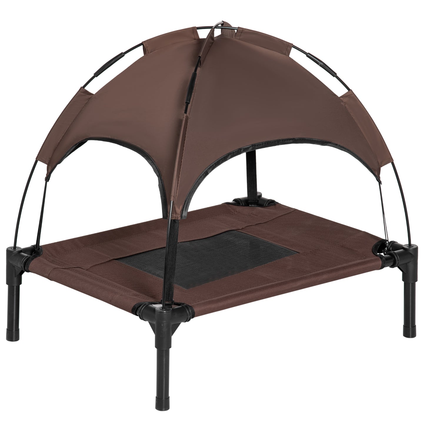 Pawhut Cama Elevada Para Mascotas Portátil Con Toldo Extraíble 61x46x62 Cm_0