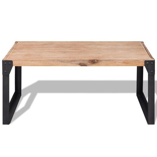 Mesa De Centro De Madera Maciza De Acacia 100x60x45 Cm_0