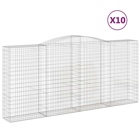 Cestas De Gaviones 10 Uds Forma De Arco Hierro 400x50x180/200cm_0
