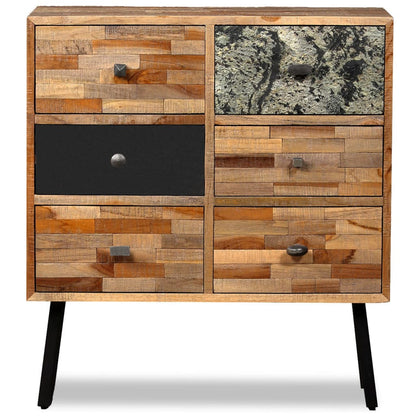 Aparador Con 6 Cajones Madera De Teca Reciclada 70x30x76 Cm_1