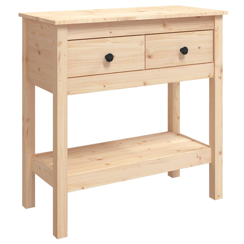 Mesa Consola Madera Maciza De Pino 75x35x75 Cm_0